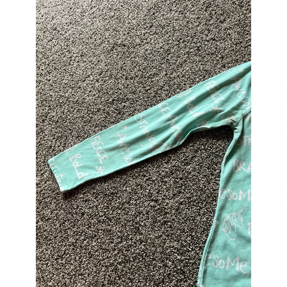 Justice Girls Teal Long‎ sleeve tee size 18/20